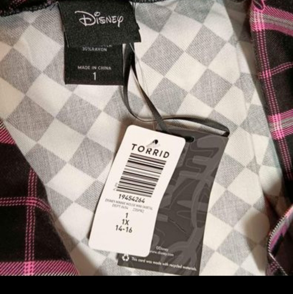 Torrid | NWT Disney Mini Mouse "Dress-Alls" in Pink Plaid and Checkers | Size 1X - Picture 6 of 7